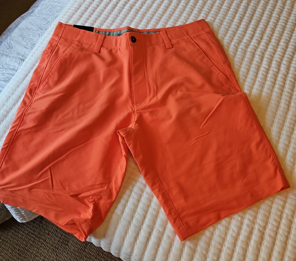 Under Armour Orange Flat Front Shorts